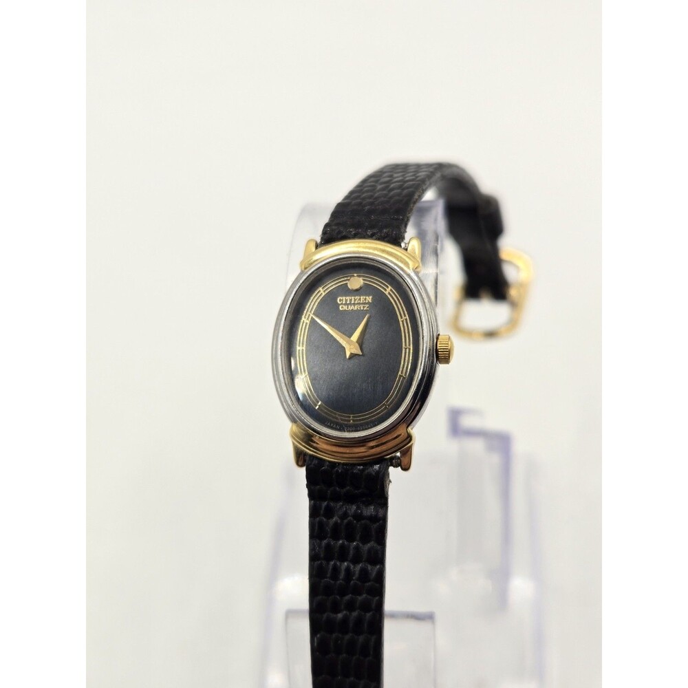 Vintage Citizen Ladies' 16mm Watch 2200-956893. New Battery. 6" Black Leather.